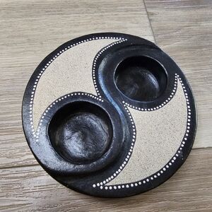 Double Candle Holder Handmade Pottery